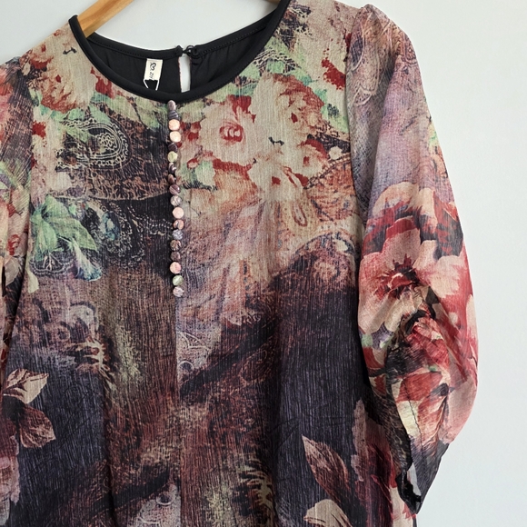 Chiffon floral Flowy Shift Dress - Picture 3 of 12